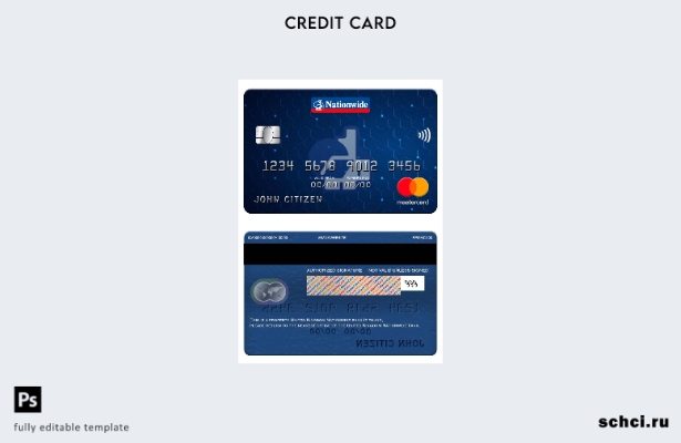 цифровая загрузка шаблона Mastercard банка Nationwide Соединенного Королевства
